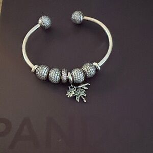 Pandora Silver Beaded Charm Bracelet